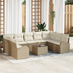 Set de Sofás de Jardín de 10 Piezas con Cojines