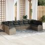 Conjunto de Sofá de Jardín de 10 Piezas con Cojines Gris Poliratán von , Outdoor-Sofas - Ref: Foro24-3354888, Preis: 610,20 €...