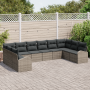 Conjunto de Sofá de Jardín de 10 Piezas con Cojines Gris Poliratán von , Outdoor-Sofas - Ref: Foro24-3354888, Preis: 610,20 €...