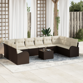 Set de Sofá de Jardín de 10 Piezas con Cojines Gris Ratán de Polietileno von , Outdoor-Sofas - Ref: Foro24-3354897, Preis: 67...