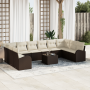 Set de Sofá de Jardín de 10 Piezas con Cojines Gris Ratán de Polietileno by , Outdoor sofas - Ref: Foro24-3354897, Price: 674...