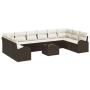 Set de Sofá de Jardín de 10 Piezas con Cojines Gris Ratán de Polietileno by , Outdoor sofas - Ref: Foro24-3354897, Price: 674...
