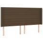 Cama box spring colchón luces LED tela marrón oscuro 180x200cm