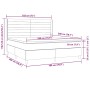Cama box spring colchón luces LED tela marrón oscuro 180x200cm