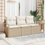 Juego de Sofá de Jardín de 3 Piezas con Cojines Beige Ratán Sintético by , Outdoor sofas - Ref: Foro24-3354910, Price: 272,84...