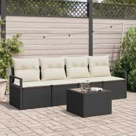 Conjunto de Sofás de Jardín de 5 Piezas con