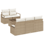 Juego de Sofá de Jardín de 6 Piezas con Cojines Beige Poliratán by , Outdoor sofas - Ref: Foro24-3354930, Price: 518,73 €, Di...