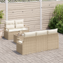 Juego de Sofá de Jardín de 6 Piezas con Cojines Beige Poliratán by , Outdoor sofas - Ref: Foro24-3354930, Price: 518,73 €, Di...