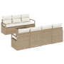 Conjunto de Sofá de Jardín de 8 piezas  con Cojines Beige Poliratán | Foro24.es | Tu tienda online para hogar, jardín y más Foro24.es