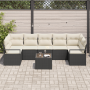 Set de Sofás de Jardín de 8 Piezas con Cojines Negro Ratán Poliéster | Foro24.es | Tu tienda online para hogar, jardín y más Foro24.es