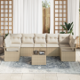 Conjunto de Sofá de Jardín de 8 Piezas con Cojines Beige de Rattan Sintético von , Outdoor-Sofas - Ref: Foro24-3354970, Preis...
