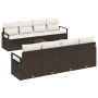 Set de Sofá de Jardín de 9 Piezas con Cojines Marrón Polirratán by , Outdoor sofas - Ref: Foro24-3354977, Price: 596,84 €, Di...