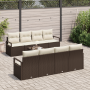 Set de Sofá de Jardín de 9 Piezas con Cojines Marrón Polirratán by , Outdoor sofas - Ref: Foro24-3354977, Price: 596,84 €, Di...