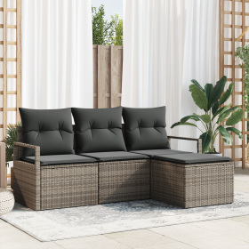 Conjunto de Sofá de Jardín de 4 piezas con