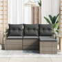 Conjunto de Sofá de Jardín  de 4 piezas con Cojines Gris Ratán Poli | Foro24.es | Tu tienda online para hogar, jardín y más Foro24.es