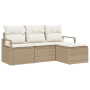 Juego de Sofás de Jardín de 4 Piezas con Cojines Beige Ratán Sintético von , Outdoor-Sofas - Ref: Foro24-3355000, Preis: 327,...