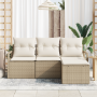 Juego de Sofás de Jardín de 4 Piezas con Cojines Beige Ratán Sintético von , Outdoor-Sofas - Ref: Foro24-3355000, Preis: 327,...
