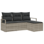 Juego de Sofá de Jardín de 4 piezas con cojines Gris claro Poliratán von , Outdoor-Sofas - Ref: Foro24-3355001, Preis: 283,52...