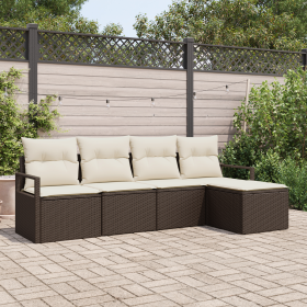 Set de Sofá de Jardín de 5 Piezas con Cojines