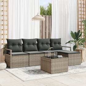 Conjunto de Sofá de Jardín de 5 Piezas con