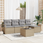 Conjunto de Sofá de Jardín de 6 Piezas con Cojines Negro Poliratán von , Outdoor-Sofas - Ref: Foro24-3355019, Preis: 405,23 €...