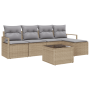Conjunto de Sofá de Jardín de 6 Piezas con Cojines Negro Poliratán von , Outdoor-Sofas - Ref: Foro24-3355019, Preis: 405,23 €...