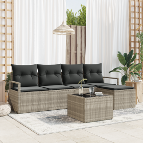 Conjunto de Sofá de Jardín de 6 Piezas con