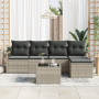 Conjunto de Sofá de Jardín de 6 Piezas con Cojines Gris Poliratán | Foro24.es | Tu tienda online para hogar, jardín y más Foro24.es