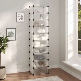Transparent PP shoe rack 44x32x174 cm by vidaXL, Shoe racks and shoe organizers - Ref: Foro24-340561, Price: 57,20 €, Discoun...