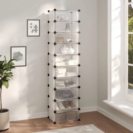Transparent PP shoe rack 44x32x174 cm by vidaXL, Shoe racks and shoe organizers - Ref: Foro24-340561, Price: 57,20 €, Discoun...