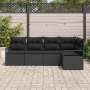 Set de Sofá de Jardín  de 5 piezas con Cojines Negro Ratán Poliéster | Foro24.es | Tu tienda online para hogar, jardín y más Foro24.es
