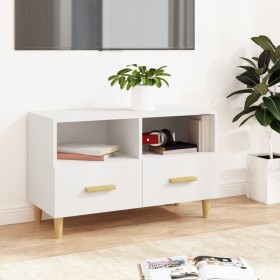 Mueble para TV madera contrachapada blanco 80x36x50 cm
