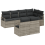 Conjunto de Sofás de Jardín de 7 Piezas con Cojines Gris Claro Ratán Poliéster de , Sofás de exterior - Ref: Foro24-3355091, ...