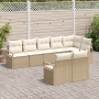 Juego de Sofá de Jardín de 8 Piezas con Cojines Beige Poliratán by , Outdoor sofas - Ref: Foro24-3355100, Price: 647,79 €, Di...