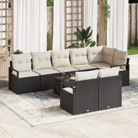 Set de Sofá de Jardín de 8 Piezas con Cojines
