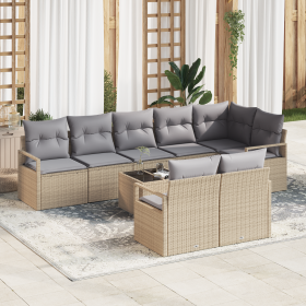 Conjunto de Sofá de Jardín de 9 Piezas con Cojines Ratán Poliratán Negro von , Outdoor-Sofas - Ref: Foro24-3355109, Preis: 67...