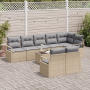 Conjunto de Sofá de Jardín de 9 Piezas con Cojines Ratán Poliratán Negro by , Outdoor sofas - Ref: Foro24-3355109, Price: 672...