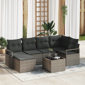 Conjunto de sofá de jardín de 6 piezas con
