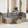 Conjunto de sofá de 7 piezas con cojines de ratán polimérico negro de , Sofás de exterior - Ref: Foro24-3355129, Precio: 475,...