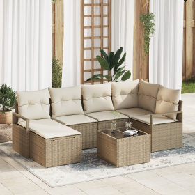 Conjunto de Sofás de Jardín de 7 Piezas con