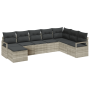Conjunto de Sofás de Jardín de 7 Piezas con Cojines Gris Claro Poliratán by , Outdoor sofas - Ref: Foro24-3355141, Price: 496...