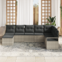 Conjunto de Sofás de Jardín de 7 Piezas con Cojines Gris Claro Poliratán by , Outdoor sofas - Ref: Foro24-3355141, Price: 496...