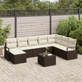 Conjunto de Sofás de Jardín de 8 Piezas con Cojines Ratán Poliéster Gris von , Outdoor-Sofas - Ref: Foro24-3355177, Preis: 54...
