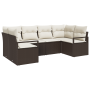 Conjunto de Sofá de Jardín de 6 Piezas con Cojines Marrón Poliratán von , Outdoor-Sofas - Ref: Foro24-3355187, Preis: 455,06 ...