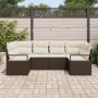 Conjunto de Sofá de Jardín de 6 Piezas con Cojines Marrón Poliratán von , Outdoor-Sofas - Ref: Foro24-3355187, Preis: 455,06 ...