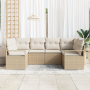 Conjunto de Sofá de Jardín de 6 Piezas con Cojines Beige Ratán Poliéster von , Outdoor-Sofas - Ref: Foro24-3355190, Preis: 50...