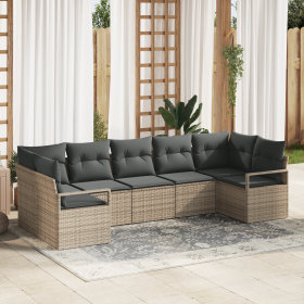 Conjunto de sofá de jardín de 7 piezas con