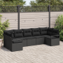 Set de Sofá de Jardín de 7 Piezas con Cojines Negro Poliratán | Foro24.es | Tu tienda online para hogar, jardín y más Foro24.es