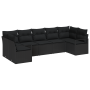 Set de Sofá de Jardín de 7 Piezas con Cojines Negro Poliratán | Foro24.es | Tu tienda online para hogar, jardín y más Foro24.es