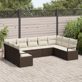 Conjunto de Sofá de Jardín de 9 Piezas con